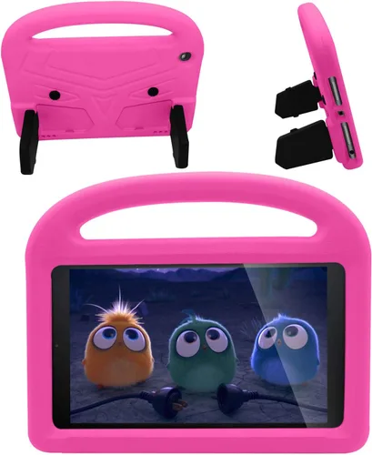 Vista 26 de Funda para tablet Kindle Fire 7 para niños (12.ª generación, versión 2022) con mango de pie de apoyo de forraje resistente, espuma EVA suave, a