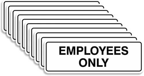 Vista 48 de Letrero estándar de solo empleados - Negro - Pequeño (1 paquete)