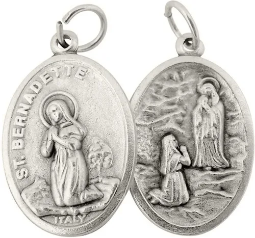 Vista 32 de Catholic Patron Saint Medals Base en tono plateado, 1 pulgada, juego de 2
