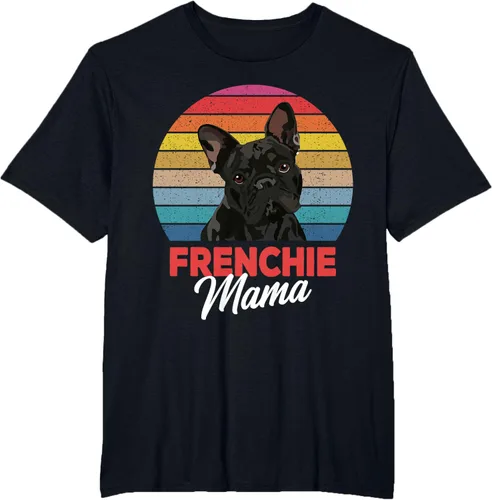 Vista 47 de Frenchie Mama - Camiseta divertida de regalo para niñas y perros Bulldog Francés, Negro, S
