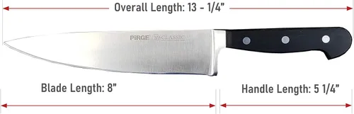 Vista 4 de GLASS MONGER Cuchillo de chef profesional de 8 pulgadas de acero inoxidable alemán de alto carbono, mango ergonómico versátil para cortar en trozos