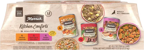 Vista 15 de Merrick - Kitchen Comforts - Comida húmeda para perros: salsa, trozos de carne de res, guisado de carne con arroz y arroz integral, con granos, (12)
