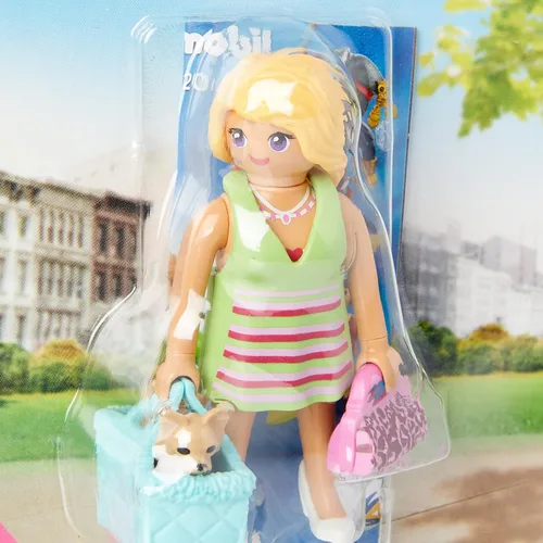 Vista 2 de Playmobil 70241 Playmo-Friends Mujer con cachorro, divertido juego de roles imaginativo, juegos adecuados para niños a partir de 4 años