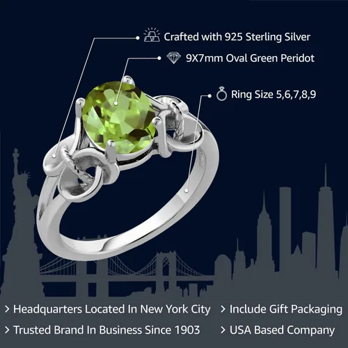 Vista 9 de Gem Stone King Anillo de compromiso ovalado con piedra natal para mujer, plata de ley 925, ovalado de 0.354 x 0.276 in, anillo de compromiso