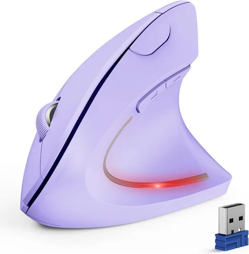 Vista 12 de TECKNET Ratón Ergonómico, Ratón Vertical Inalámbrico Bluetooth, Seguimiento Óptico 4800 DPI, 6 DPI Ajustables, Clics Silenciosos, 2.4GHz