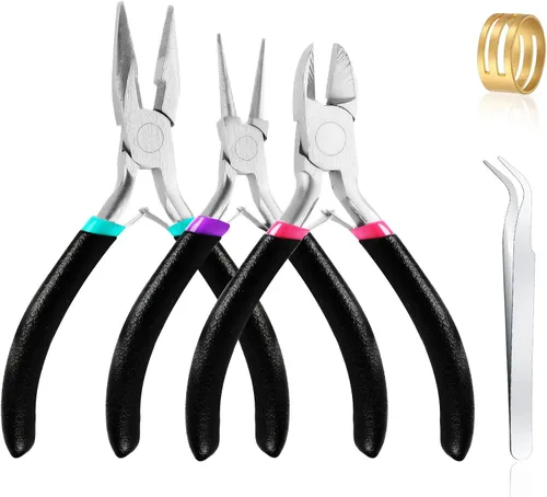 Vista 10 de 5 Pcs Jewelry Making Pliers Tools, Needle/Round/Chain/Bent/Zipper Pliers