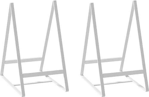 Vista 9 de Paquete de 2 soportes triangulares para platos grandes, verticales, estantes de secado de platos, organizadores de platos de metal, soportes