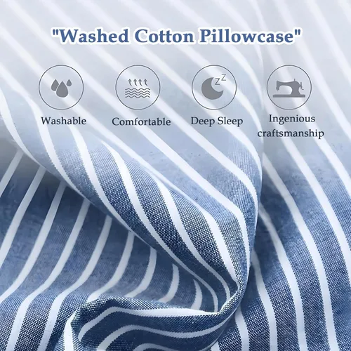 Vista 6 de Adjustable Cervical Roll Pillow, Buckwheat Hulls Neck Pillow, Orthopedic Bed Pillow, for Back, Neck, Shoulders Pain Relief,Blue and White Stripes