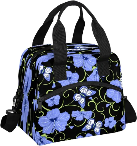 Vista 22 de Lonchera con bandera británica estadounidense, para mujeres, adultos, hombres, reutilizable, linda, lonchera de mano, bolsas enfriadoras