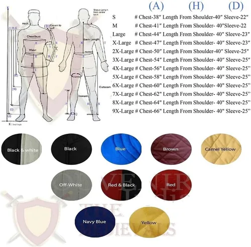 Vista 7 de THE MEDIEVALS Abrigo acolchado Gambeson Chaqueta Aketon para SCA