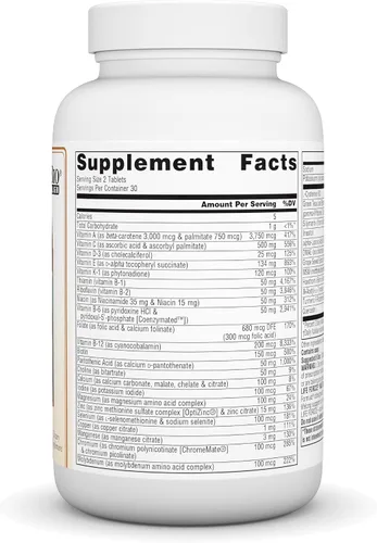 Vista 2 de Source Naturals Life Force Múltiples Multivitamínicos diarios sin hierro de alta potencia Vitaminas, minerales, antioxidantes y nutrientes – Energía