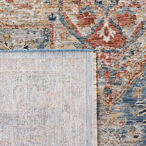Vista 7 de SAFAVIEH Silverado Collection - Alfombra para pasillo, 2 x 8 pies, azul y óxido, diseño vintage envejecido, no desprende pelusa y de fácil cuidado
