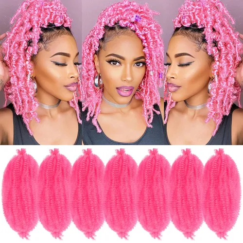 Vista 8 de Cabello para Trenzas Marley Twist de 10 pulgadas Negro 3 Paquetes Cabello Afro Twist Elástico Preseparado para Locs Suaves Cabello Spring Twist