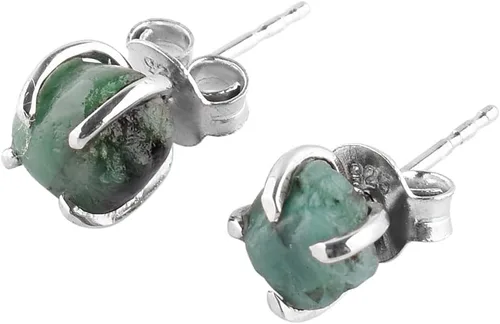 Vista 12 de AA Piedras Preciosas en Bruto Cristales de Piedras Ásperas Aretes de Perno Delicados para Mujeres, Joyería de Boda Hecha a Mano de Piedras
