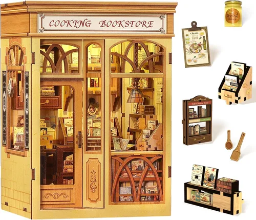 Vista 14 de Fsolis Kit de rincón de libro japonés - Kit de casa en miniatura de bricolaje
