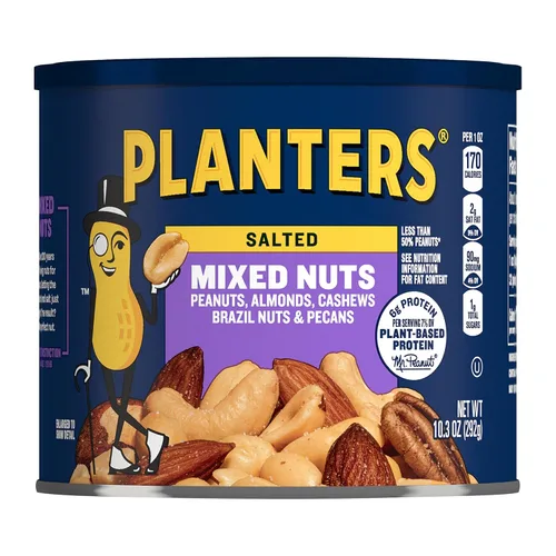 Vista 10 de PLANTERS Mezcla de nueces tostadas con miel, aperitivos para fiesta, proteína a base de plantas, recipiente de 10 onzas (paquete de 6)