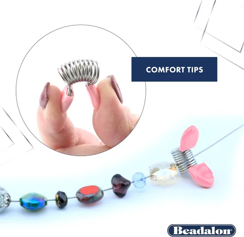 Vista 5 de Beadalon Tapón de cuentas, pequeño, puntas rosadas, 4 piezas
