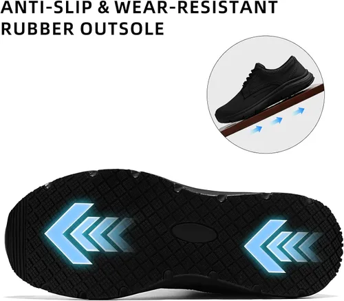Vista 3 de Mens Non Slip Work Shoes Food Service Chef Kitchen Lightweight Slip Resistant Working Waterproof Sneakers Comfortable Working Footwear