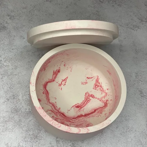 Vista 6 de 2 piezas Caja de almacenamiento grande con tapas, moldes de olla de silicona creativos para velas, moldes redondos de hormigón con tapa