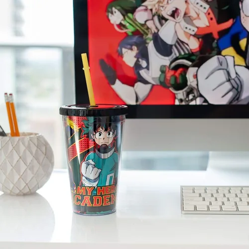 Vista 6 de Everenty Taza de plástico My Hero Academia Mercancía de anime y manga con licencia 16 onzas de plástico sin BPA Perfecto para el hogar