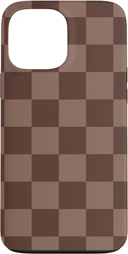 Vista 24 de Marrón clásico a cuadros, patrón de tablero de ajedrez moda caso para iPhone 17
