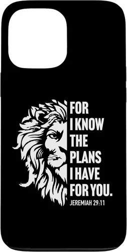 Vista 24 de Jeremiah 29:11 Christian Bible Verse Lion Graphic Case for iPhone 16
