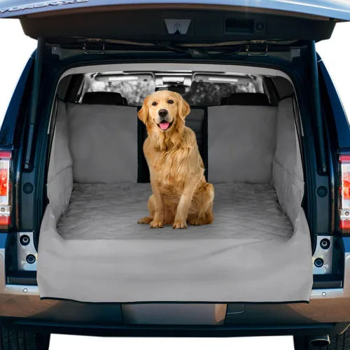 Vista 8 de Funda acolchada para perro, para la zona de carga de SUV, ajuste universal, para cualquier mascota. La funda duradera cubre y protege tu vehículo