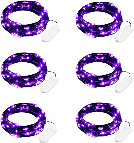 Vista 8 de Minetom - Paquete de 12 luces LED con pilas para decoración navideña Blanco cálido