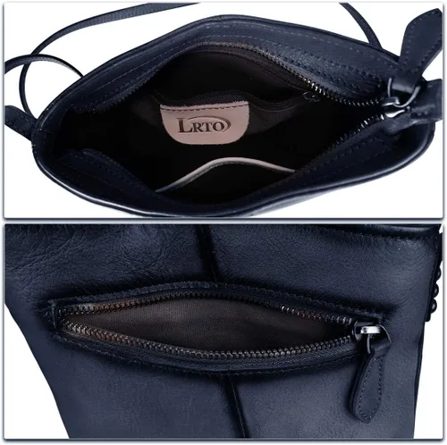 Vista 7 de LRTO Bolsos cruzados de cuero genuino para mujer, bolso retro hecho a mano, pequeño diseñador lindo bolso de hombro