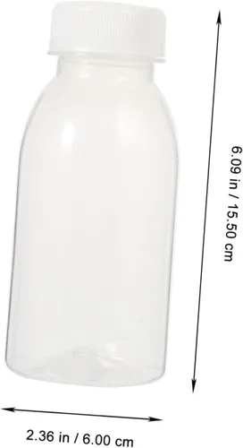 Vista 2 de Hemoton Botellas de almacenamiento de botellas de bebidas transparentes para jugo, botellas de jugo vacías, botellas de leche transparentes con tapas