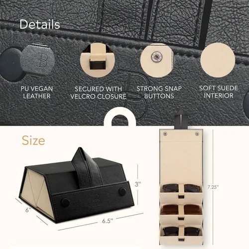 Vista 3 de Sunglasses Organizer Case Men Women EyeGlass Holder Storage Travel Case