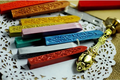 Vista 5 de Varillas de Cera para Sellar, Yoption 10 Piezas Varillas de Cera Multicolor con Mechas para Invitación de Boda Sobres de Regalo Tarjetas de Navidad