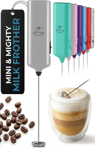 Vista 46 de Varita de espumador de leche mini y potente – Potente espumador de café de mano, mezclador de bebidas operado con batería – Tamaño de bolsillo