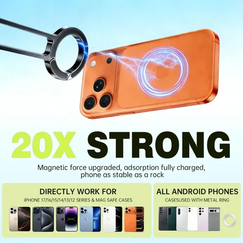 Vista 5 de Soporte magnético para trípode para teléfono, mini trípode de aluminio para teléfono celular, soporte de bolsillo para teléfono celular, imán