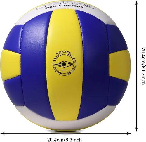 Vista 4 de Official Size 5 Volleyball, Soft Indoor Outdoor Volleyball for Game Gym Training Beach Play, 2 Pcs Per Pack with Pump Kit