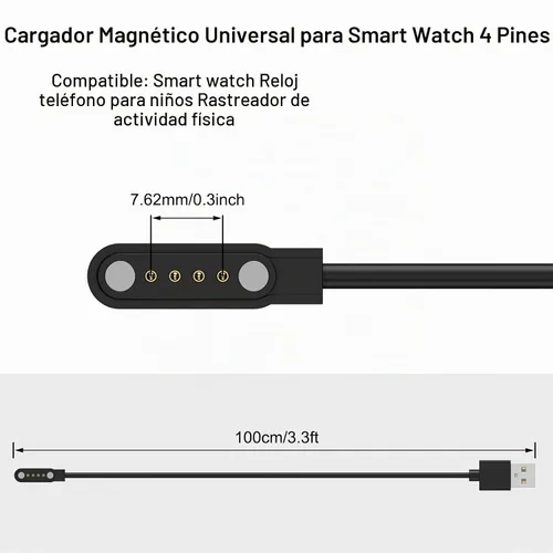 Vista 4 de Meliya Cable de carga magnético de repuesto para auriculares de conducción ósea, cable de carga USB para interfaz de 4 pines Auriculares
