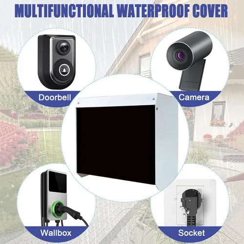 Vista 7 de Cubierta para cargador de vehículos eléctricos para exteriores, cubierta de pared impermeable, techo protector, caja de estación de carga EV
