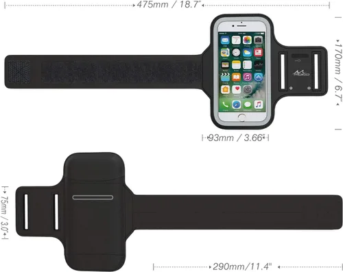 Vista 7 de MoKo banda deportiva protectora para iPhone 6/6s, Negro