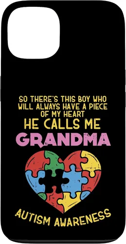 Vista 7 de Grandma Autism Awareness Austistic Boy Piece My Heart Case for iPhone 17