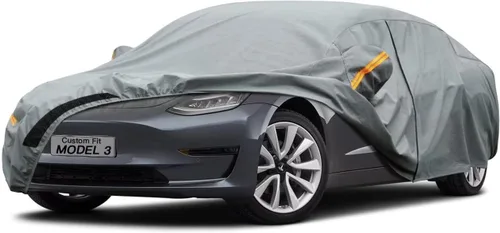 Vista 105 de Kayme Funda de Coche de Servicio Pesado Impermeable para Todo Tipo de Clima, Ajuste Personalizado para Tesla Model S, Cubierta Exterior Completa