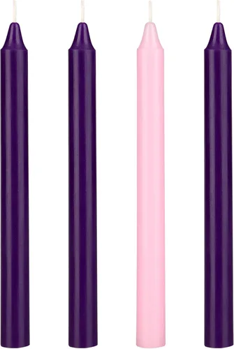 Vista 9 de Mega Candles Juego de 4 velas de adviento de Navidad sin perfume, velas autoajustables con núcleo de color sumergido a mano de 10 pulgadas x 7/8