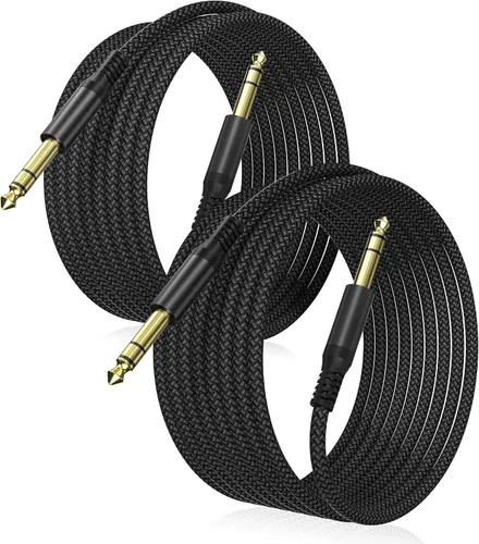 Vista 11 de Elebase 1/4 Pulgada TRS Cable de Instrumento 1 Metro 2Pack, Cable de Audio Estéreo de Conexión de 6.35mm Macho Recto, Línea Equilibrada de 6.35mm