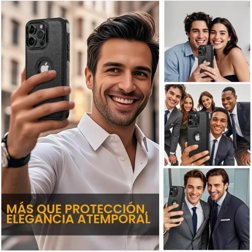 Vista 4 de Funda de cuero de lujo con diseño único para iPhone 14 Pro Max, antideslizante, resistente a los arañazos, ultra delgada, funda protectora