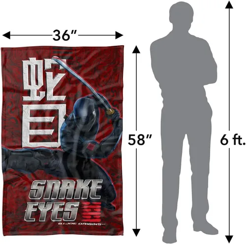 Vista 4 de LOGOVISION Snake Eyes: G.I. Joe Origins - Manta de forro polar (36 x 58 pulgadas)