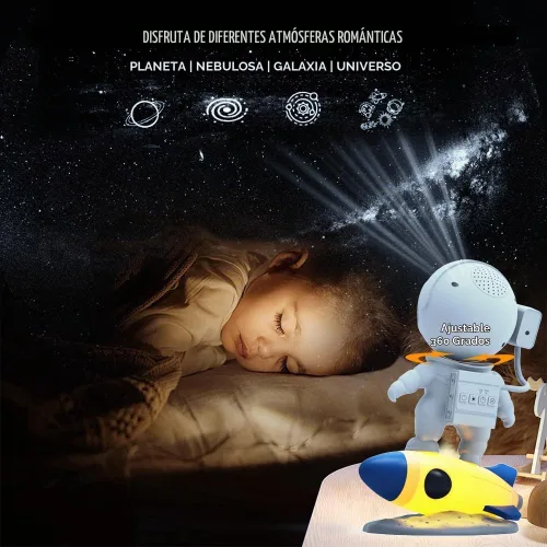Vista 6 de Proyector de galaxia, planetario 13 en 1, astronauta, proyector de estrellas espaciales para dormitorio, proyector de luz nocturna estrellada