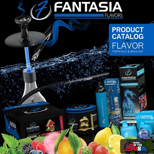 Vista 3 de Fantasia Cachimba sin nicotina, sabor cachimba shisha, lata de 8.82 oz, sin tabaco, sin nicotina, aliento de dragón (fruta del dragón)