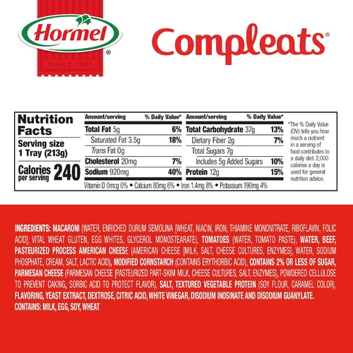 Vista 2 de HORMEL COMPLEATS - Bandeja para microondas Beefy Mac & Cheese, 7.5 onzas (paquete de 7)