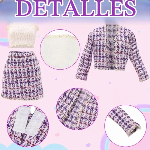 Vista 7 de 24 piezas de ropa y accesorios para muñecas de 11.5 pulgadas