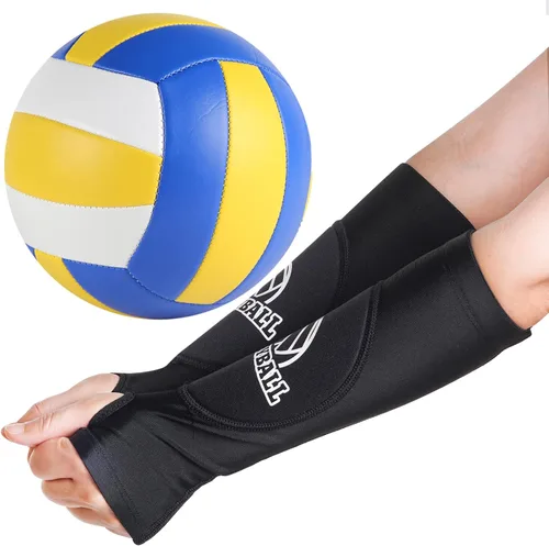 Vista 6 de obmwang 2 piezas de accesorios de voleibol incluyendo rodilleras de voleibol y manguitos de voleibol con almohadillas de protección y orificio