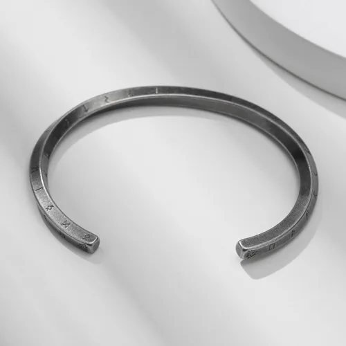 Vista 6 de VNOX Regalos de joyería vikinga nórdico para hombre y mujer, brazalete nórdico vikingo nórdico 24 runas del alfabeto, pulsera de mobius torcido